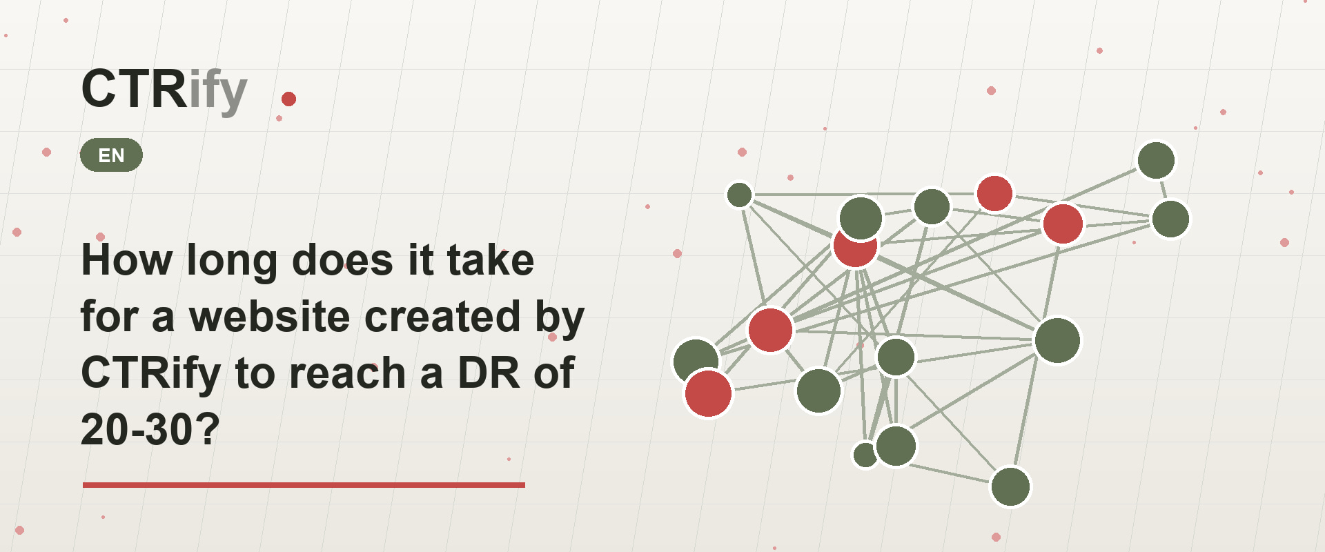 How long does it take for a website created by CTRify to reach a DR of 20-30?