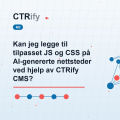 Kan jeg legge til tilpasset JS og CSS på AI-genererte nettsteder ved hjelp av CTRify CMS?