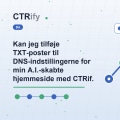 Kan jeg tilføje TXT-poster til DNS-indstillingerne for min A.I.-skabte hjemmeside med CTRify?