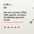 Wie man auf das CTRify CMS zugreift, nachdem die Website generiert wurde