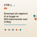 Eksempel på nøgleord til at bygge en SEO-hjemmeside med CTRify