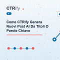 Come CTRify Genera Nuovi Post AI Da Titoli O Parole Chiave