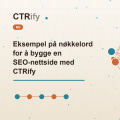 Eksempel på nøkkelord for å bygge en SEO-nettside med CTRify