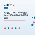 如何在CTRify CMS中添加自定义JS和CSS以提升SEO表现