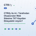 CTRify ile A.I. Tarafından Oluşturulan Web Sitesine TXT Kayıtları Ekleyebilir miyim?