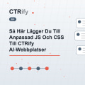 Så Här Lägger Du Till Anpassad JS Och CSS Till CTRify AI-Webbplatser