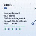 Kan jeg legge til TXT-poster i DNS-innstillingene til min A.I.-lagde nettside med CTRify?