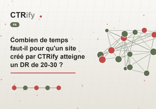 Combien de temps faut-il pour qu'un site créé par CTRify atteigne un DR de 20-30 ?