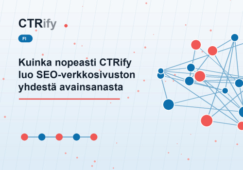Kuinka nopeasti CTRify luo SEO-verkkosivuston yhdestä avainsanasta