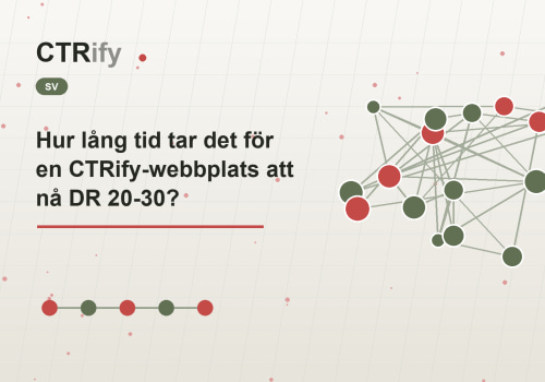 Hur lång tid tar det för en CTRify-webbplats att nå DR 20-30?