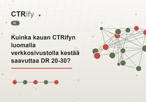 Kuinka kauan CTRifyn luomalla verkkosivustolla kestää saavuttaa DR 20-30?