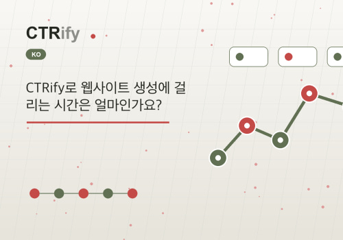CTRify로 웹사이트 생성에 걸리는 시간은 얼마인가요?