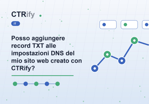 Posso aggiungere record TXT alle impostazioni DNS del mio sito web creato con CTRify?