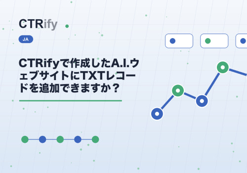 CTRifyで作成したA.I.ウェブサイトにTXTレコードを追加できますか？