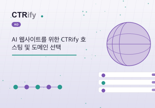 AI 웹사이트를 위한 CTRify 호스팅 및 도메인 선택