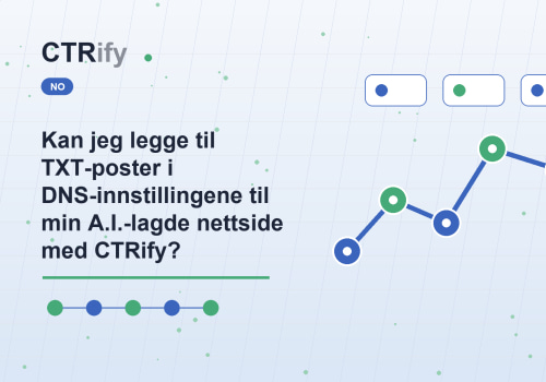 Kan jeg legge til TXT-poster i DNS-innstillingene til min A.I.-lagde nettside med CTRify?